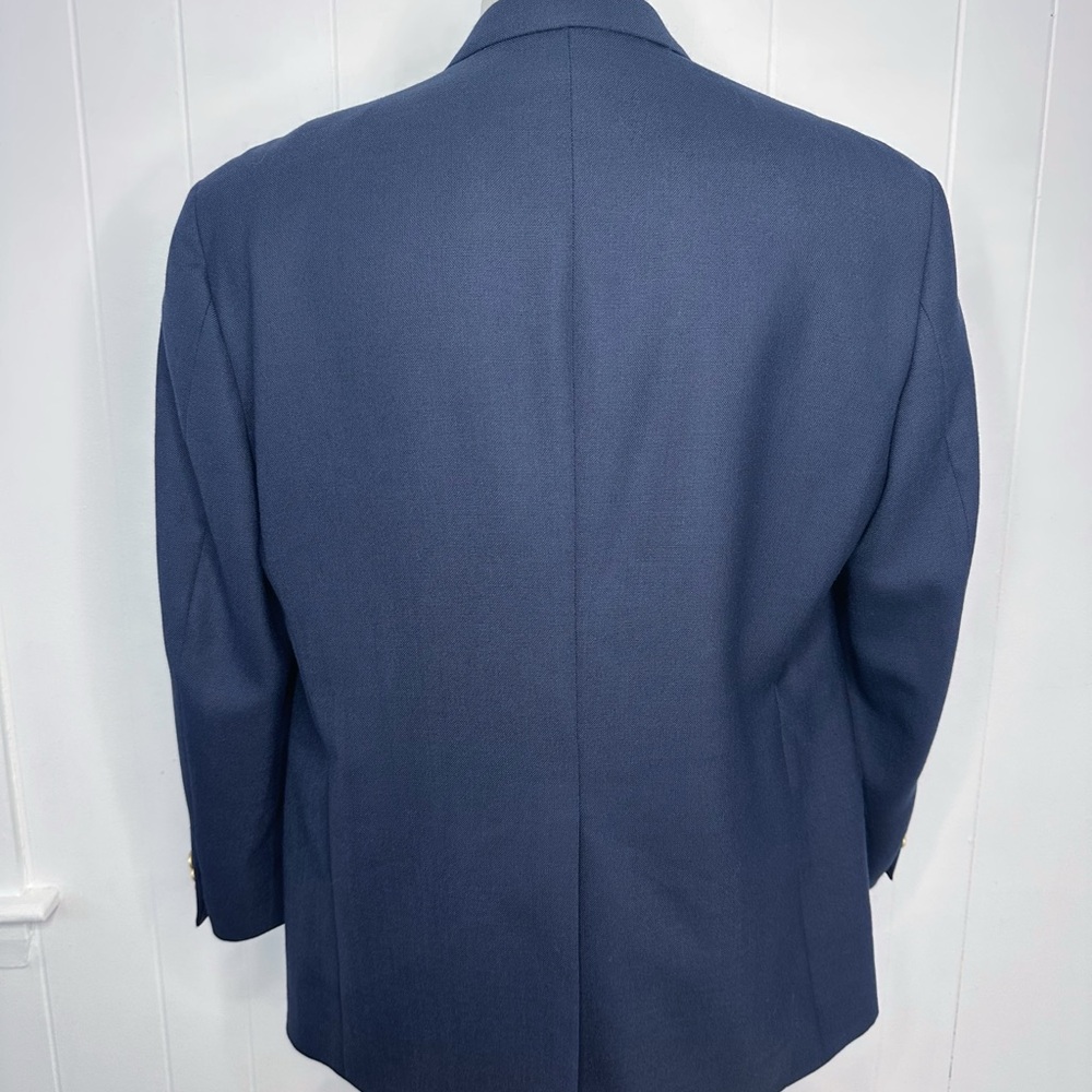 Vintage Stafford Navy Hopsack Gold Button Blazer - Picture 11 of 11